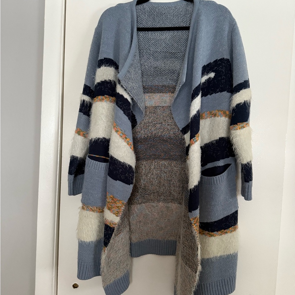 Striped Blue and White Women's Sweater
